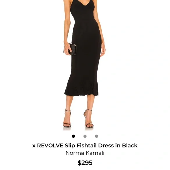 Norma Kamali Black Midi Slip Dress - Picture 1 of 3